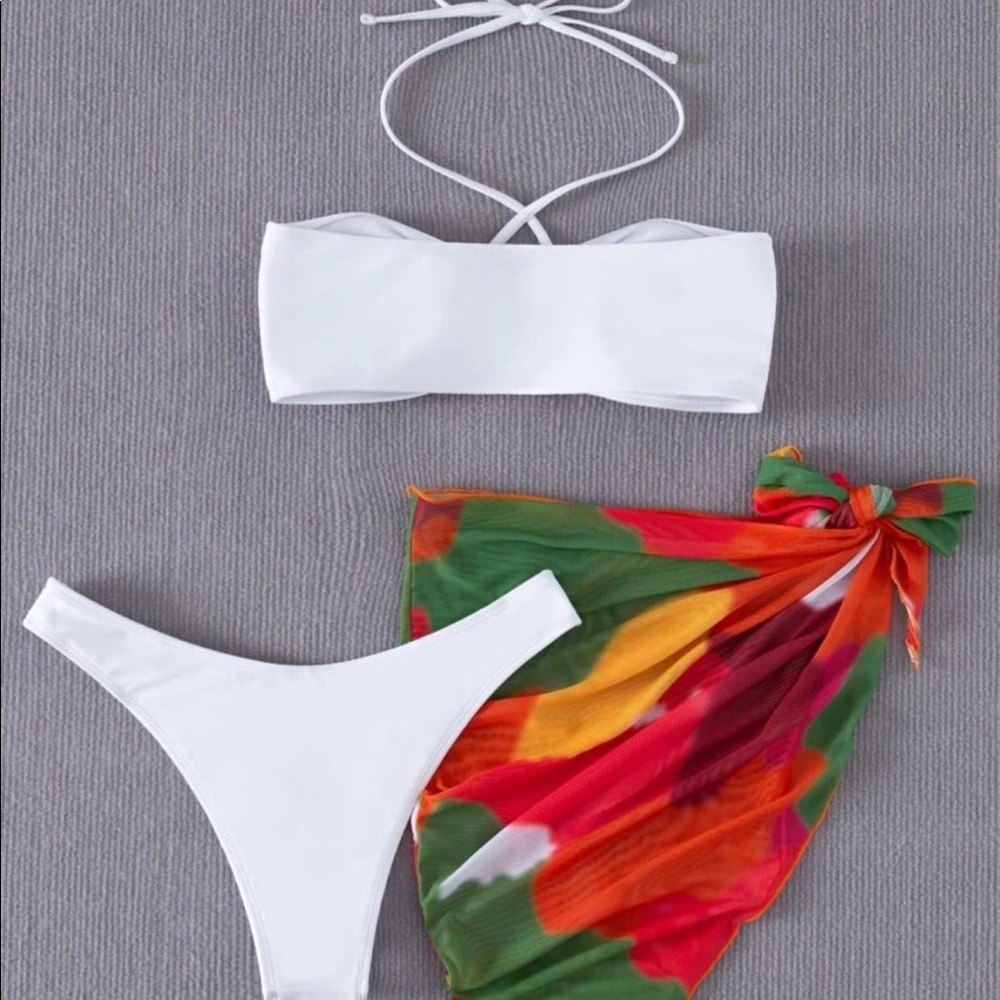 SHEIN white bikini, size small